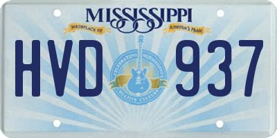 MS license plate HVD937