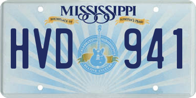 MS license plate HVD941