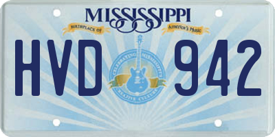 MS license plate HVD942