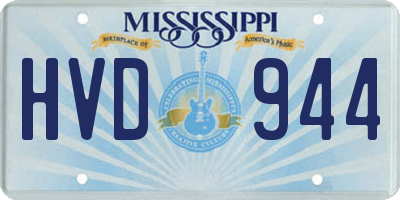 MS license plate HVD944