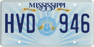 MS license plate HVD946