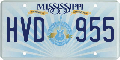 MS license plate HVD955