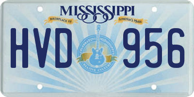 MS license plate HVD956