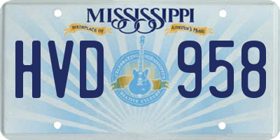 MS license plate HVD958