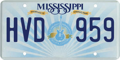 MS license plate HVD959
