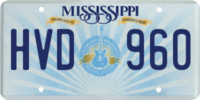 MS license plate HVD960
