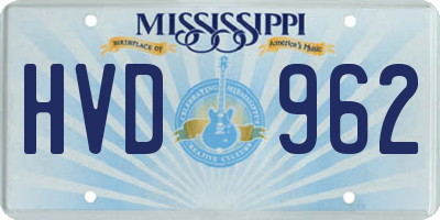 MS license plate HVD962