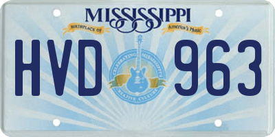 MS license plate HVD963