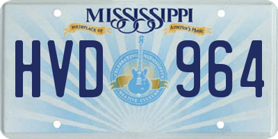 MS license plate HVD964