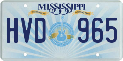 MS license plate HVD965