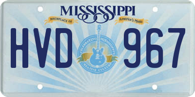 MS license plate HVD967