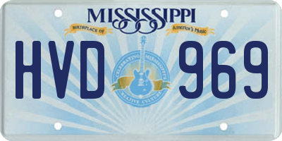 MS license plate HVD969