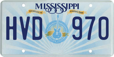 MS license plate HVD970