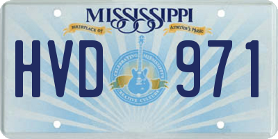 MS license plate HVD971