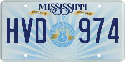 MS license plate HVD974