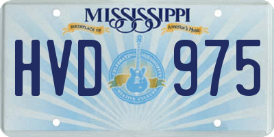 MS license plate HVD975