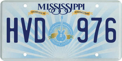 MS license plate HVD976