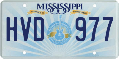 MS license plate HVD977