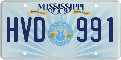 MS license plate HVD991