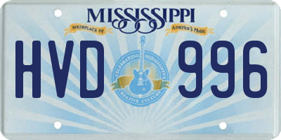 MS license plate HVD996