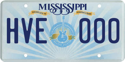 MS license plate HVE000
