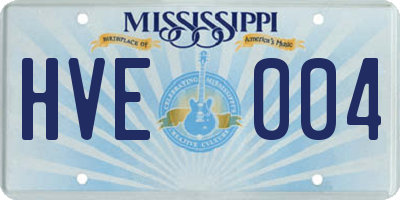 MS license plate HVE004
