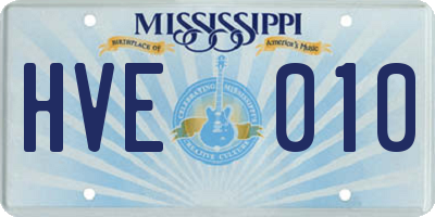 MS license plate HVE010