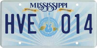 MS license plate HVE014