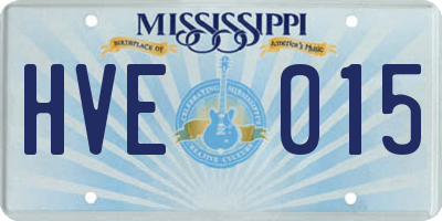 MS license plate HVE015