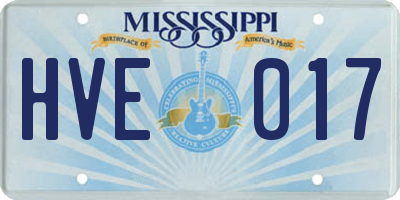 MS license plate HVE017