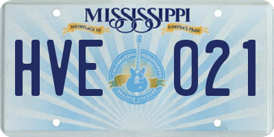 MS license plate HVE021
