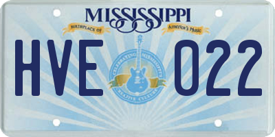 MS license plate HVE022