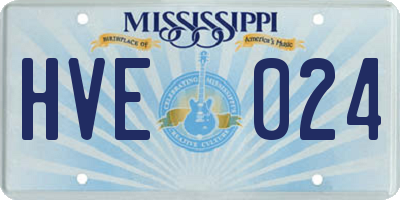 MS license plate HVE024