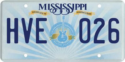 MS license plate HVE026