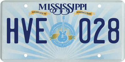 MS license plate HVE028