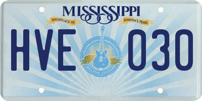 MS license plate HVE030