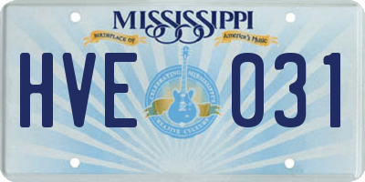 MS license plate HVE031