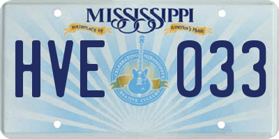MS license plate HVE033
