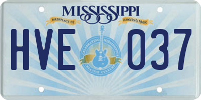 MS license plate HVE037