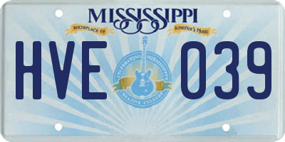 MS license plate HVE039