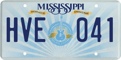 MS license plate HVE041