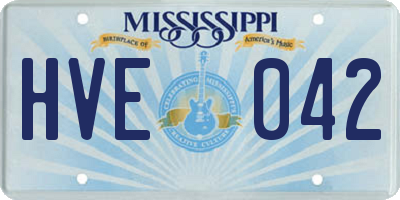 MS license plate HVE042