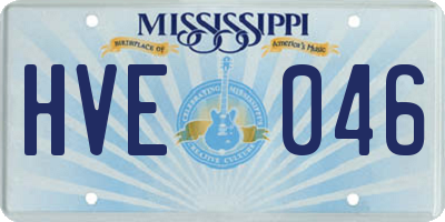 MS license plate HVE046