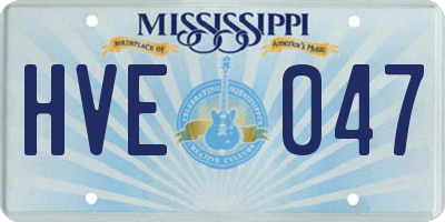 MS license plate HVE047