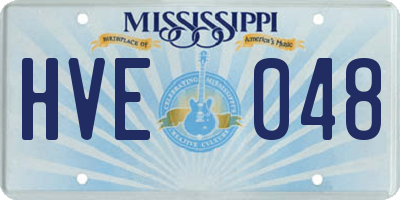MS license plate HVE048
