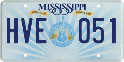 MS license plate HVE051