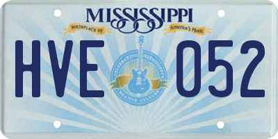 MS license plate HVE052