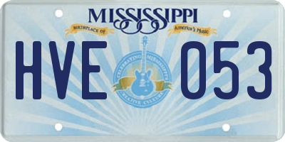 MS license plate HVE053