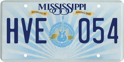 MS license plate HVE054