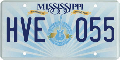 MS license plate HVE055